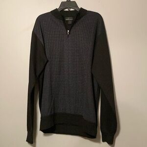 Chereskin black and blue/gray 1/4 length zipper sweater sz. XXL